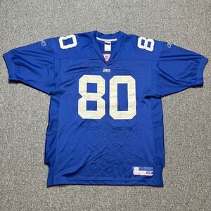 Reebok New York Giants NFL Jersey 80 Shockey Blue Men's Size 48